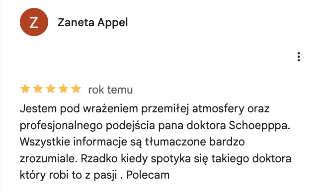 lekarz Andrzej Schoepp opinie Google mapy